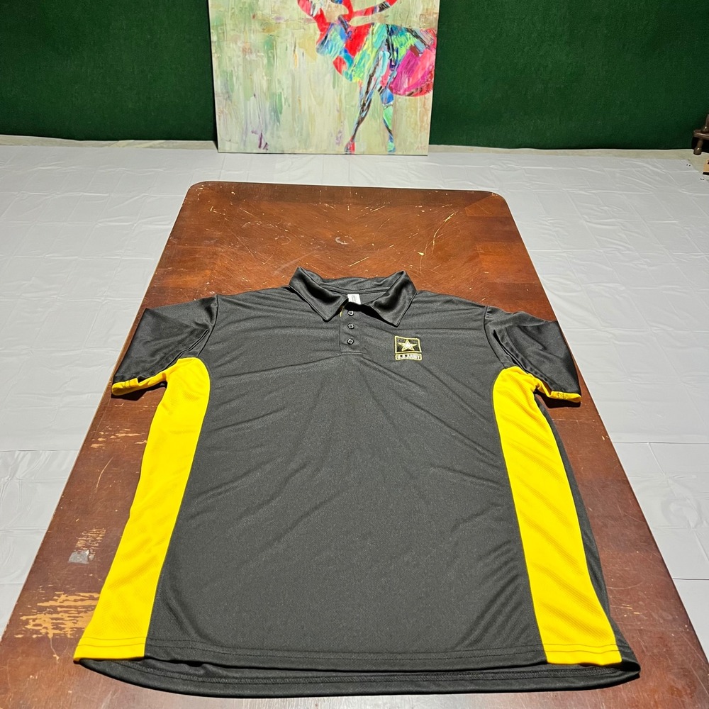 Expert Performance US Army Polo Shirt Mens Large Black Microfiber USA Made